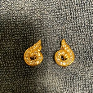 Monet gold scroll earrings